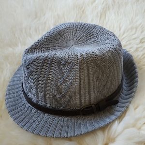 Grey Knit Fedora